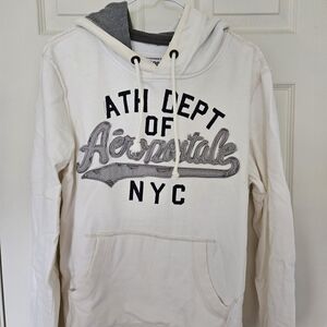 Aeropostale Cream Hoodie with Black and Gray Details